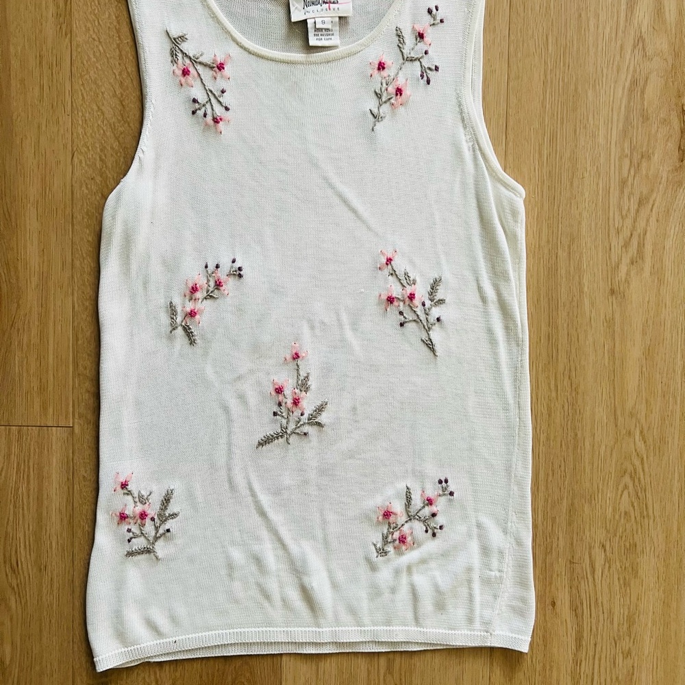 Embroidered Floral Sleeveless Top